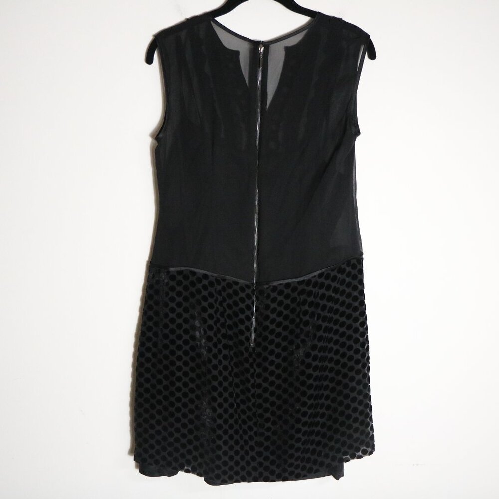 Nanette Lepore Sheer Burnout Velvet Silk Blend Polka Dot Mini Dress 4 Ruffles - Picture 7 of 7